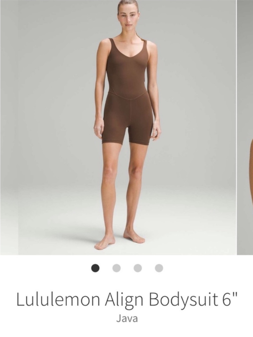 NWT Lululemon Align Bodysuit 6” Java Sz 4